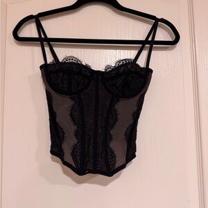 Black lace bustier corset top​